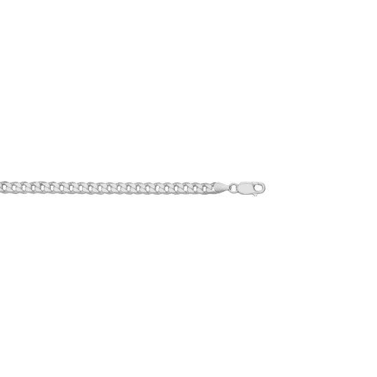 Silver Curb Link Bracelet, 5.5MM, 8"