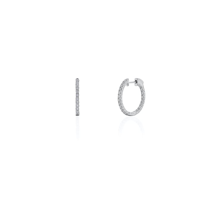 1.50TDW Lab-Grown Inside Out Hoop Earrings, Sterling Silver