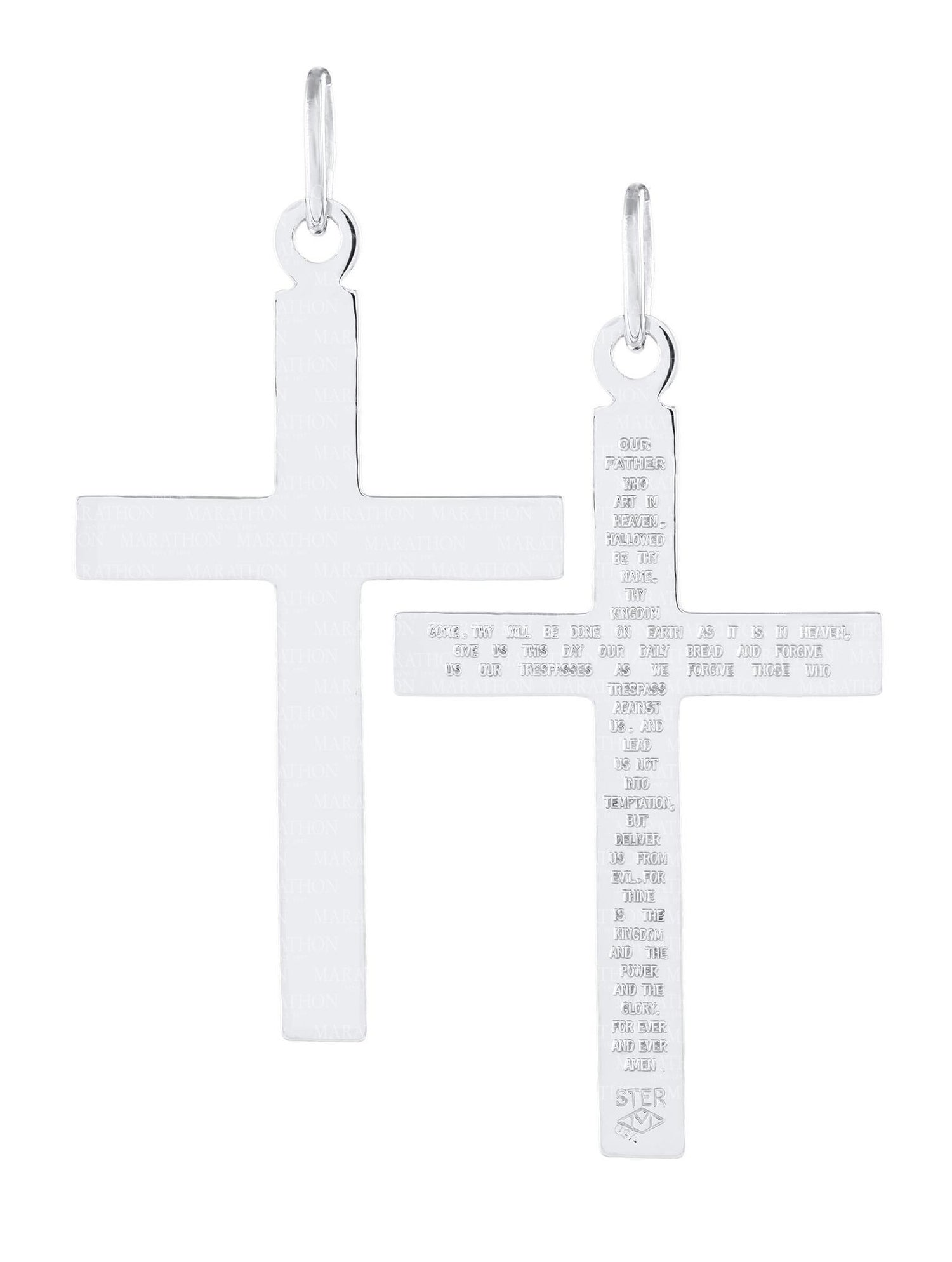 Marathon Sterling Silver Cross Necklace