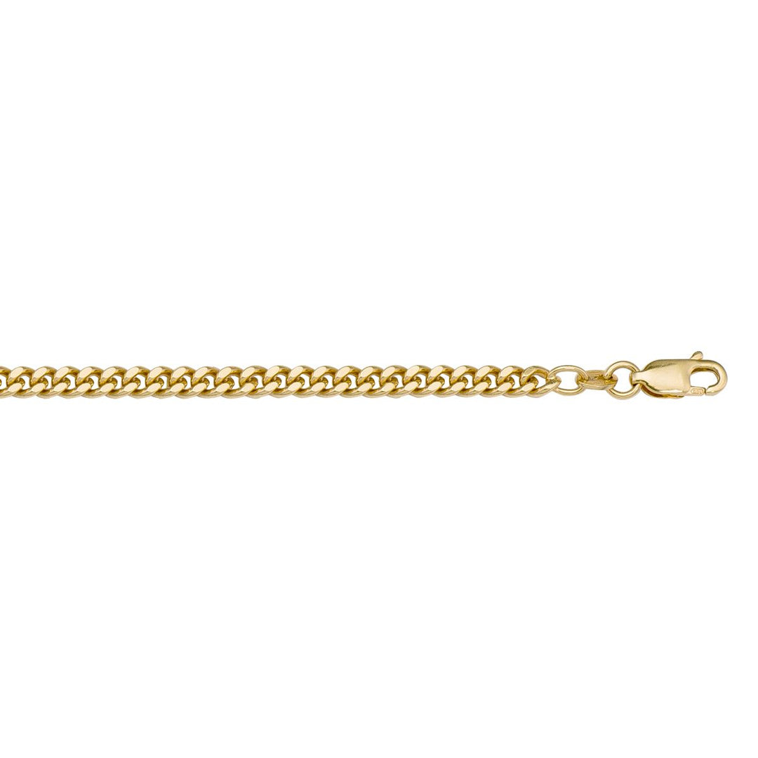 10K Yellow Curb Link Chain, 2.5MM