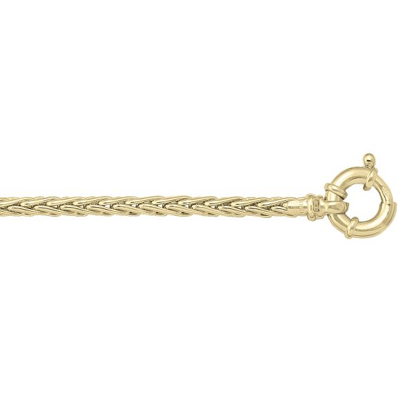 10K Hollow Wheat Link Bracelet, 7.5"