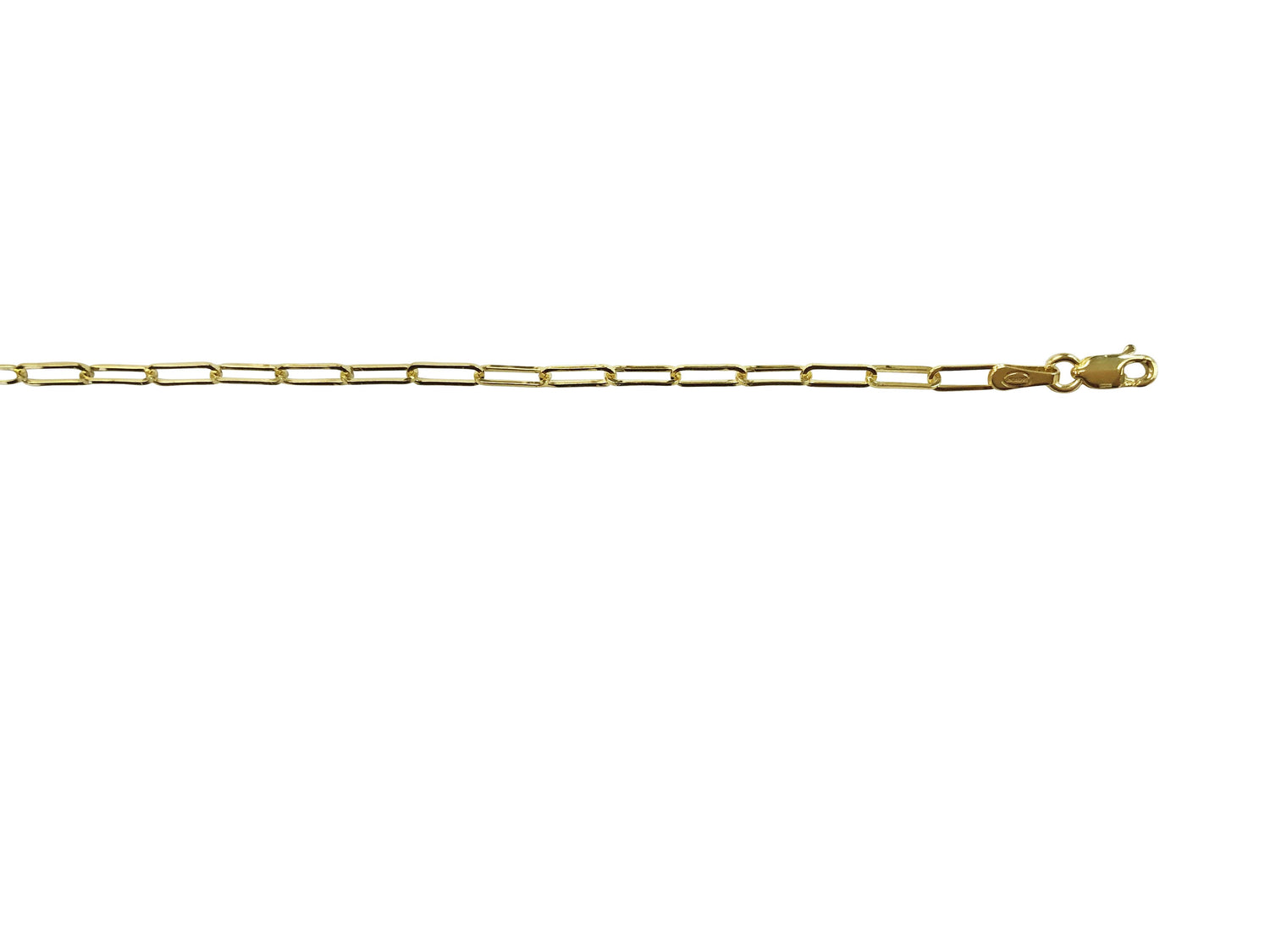 10 Karat Paperclip Link Bracelet, 7.5 "