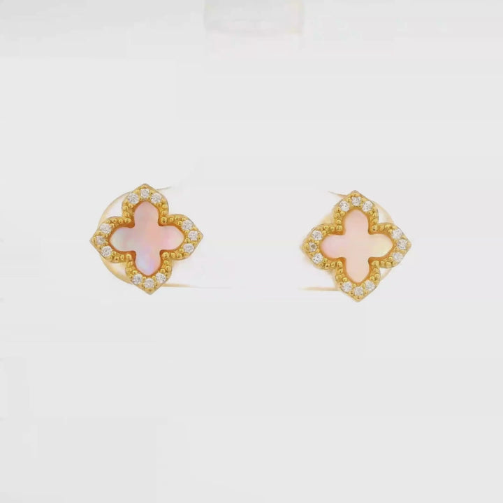 Fairwater MOP Clover Stud Earrings