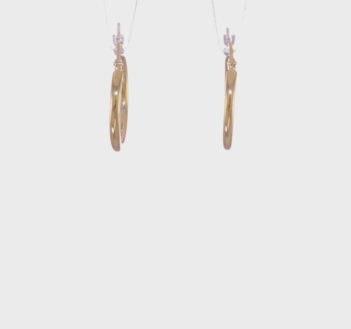 14K 20MM Polished Tube Hoop Earrings