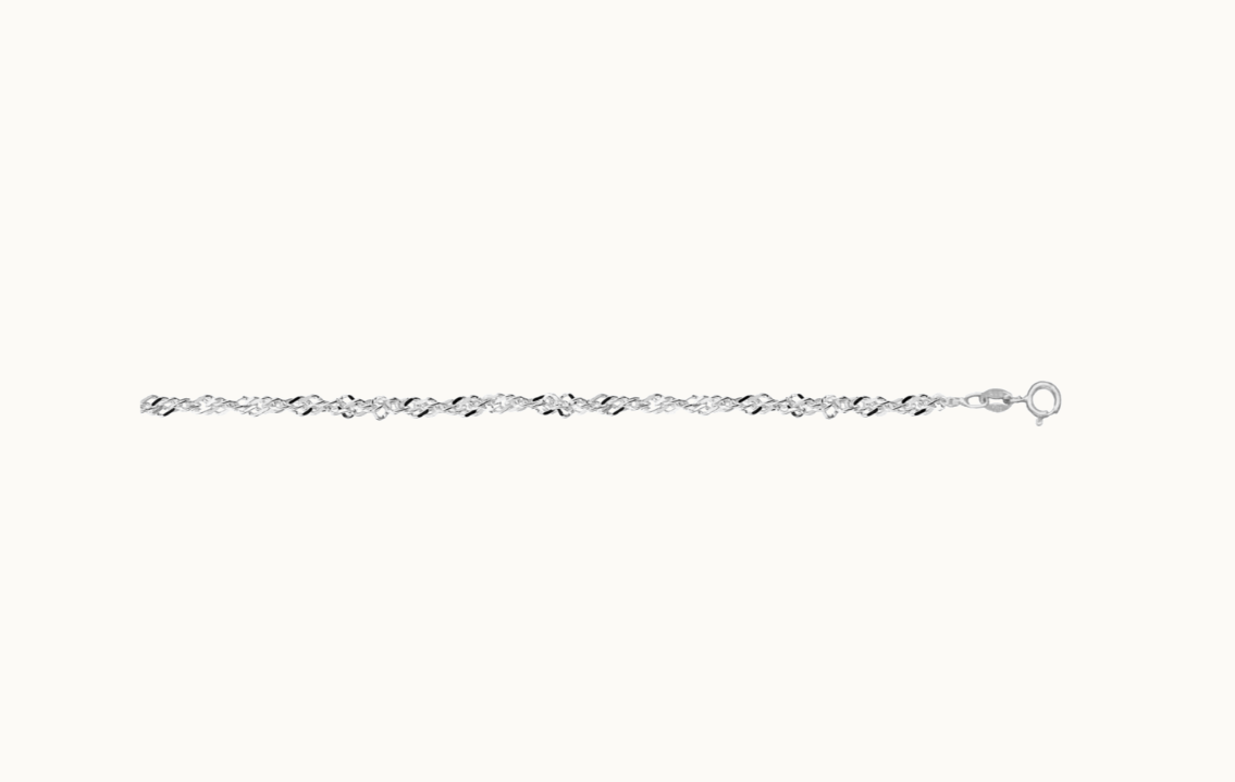 Silver Singapore Link Chain - 18"
