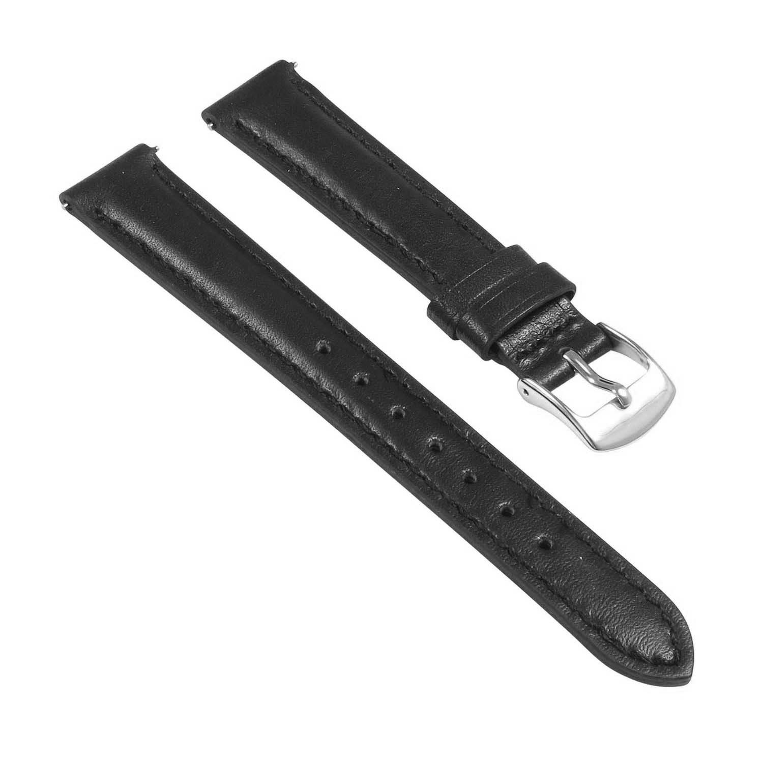 smooth leather strap black16mm