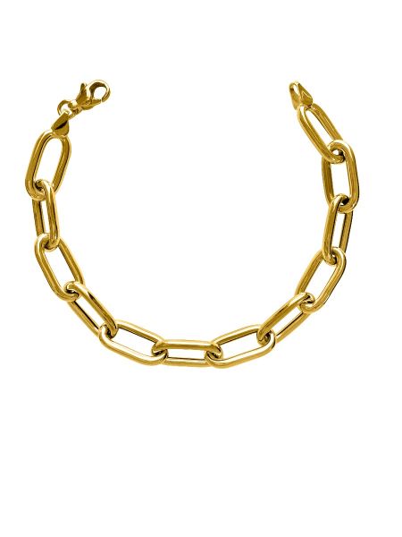 10k Yellow Gold 9mm Large Semi-Solid Paperclip Link Chain Necklace - 18 Inches